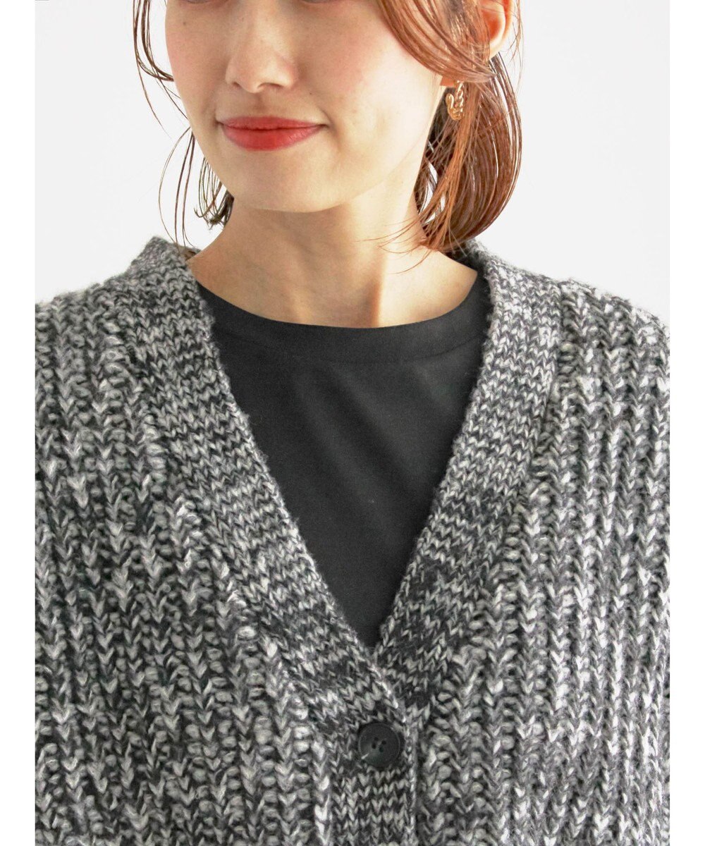 Te chichi ループ編みVネックミドルカーディガン 