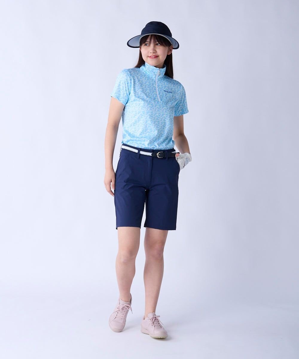 FILA GOLF／marie claire 【Marie claire sports】小花柄ハーフジップ半袖シャツ 