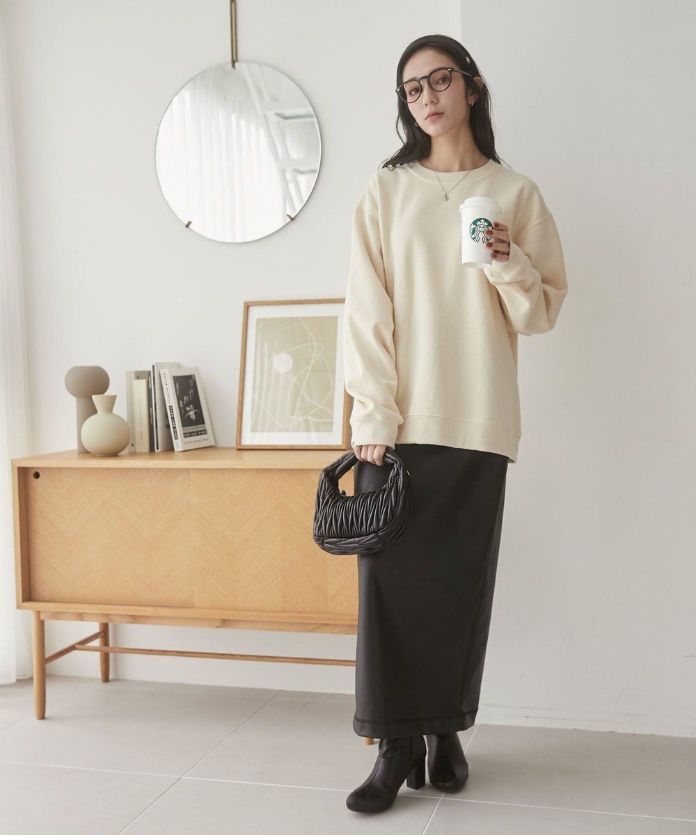 WEGO 【ユニセックス着用ITEM/裏起毛】リラックスフィットスウェットプルオーバー 