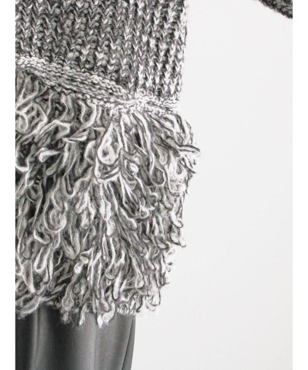 Te chichi ループ編みVネックミドルカーディガン 