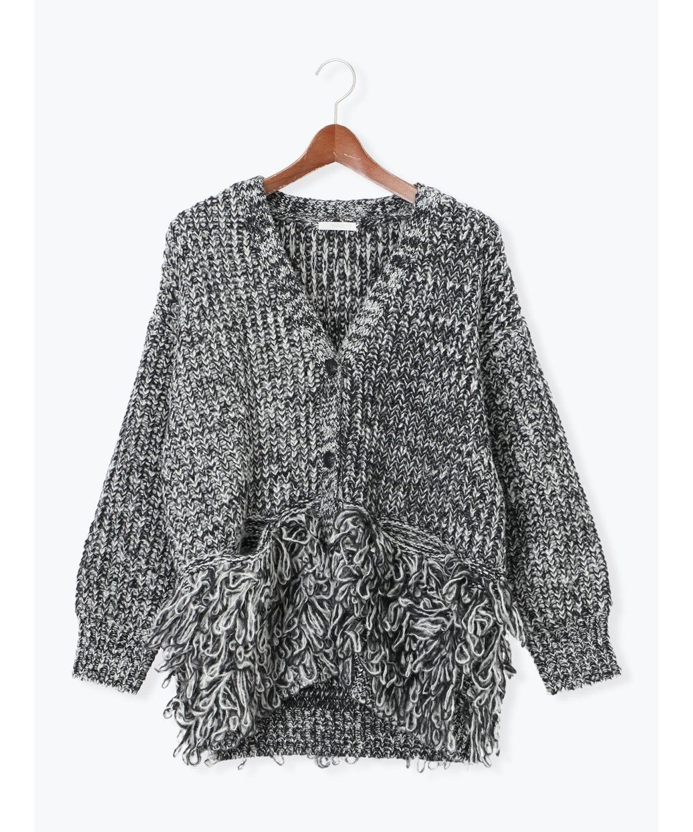 Te chichi ループ編みVネックミドルカーディガン 