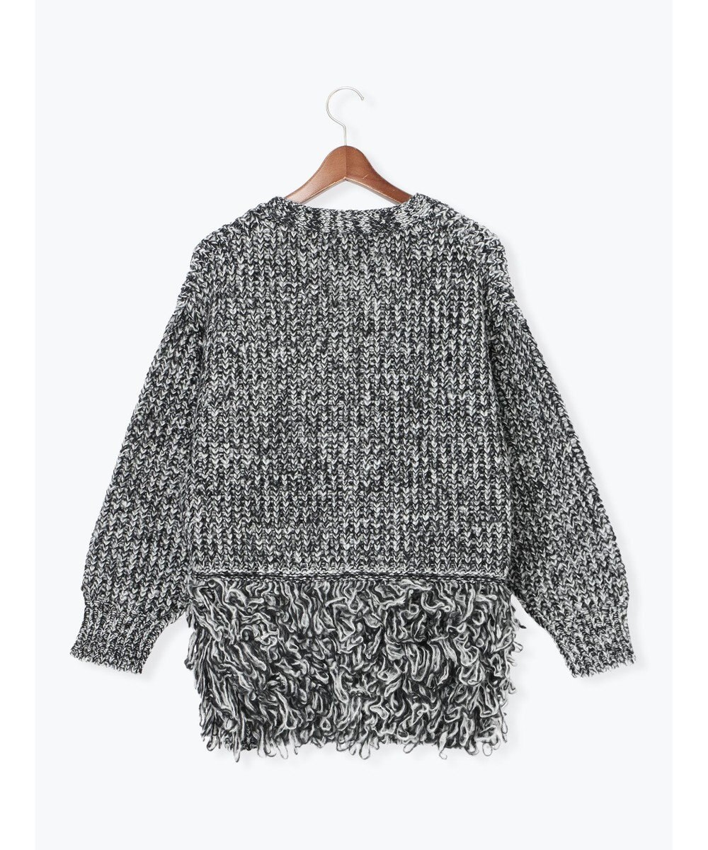 Te chichi ループ編みVネックミドルカーディガン 