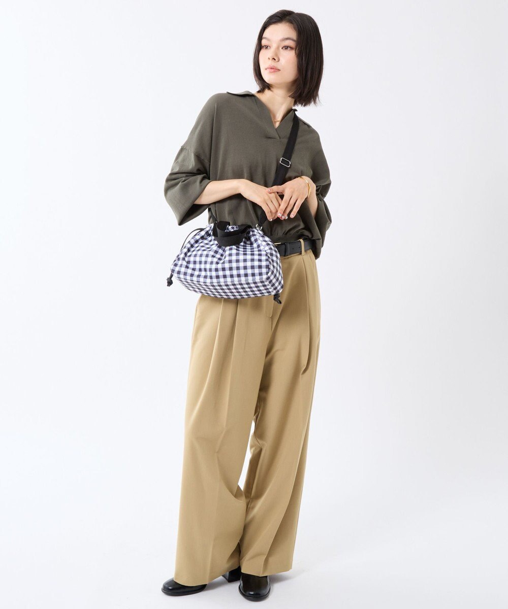 LeSportsac E/W CITY DRAWSTRING BAG /アップタウンギンガム/ブラック 
