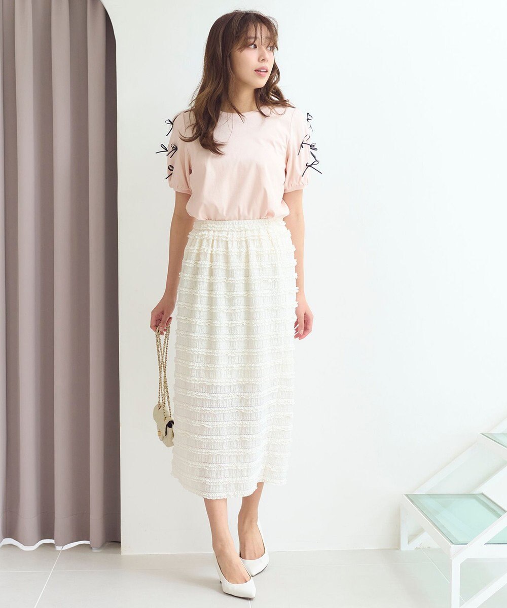 Feroux 【洗える】ランダムリボン カットソー 