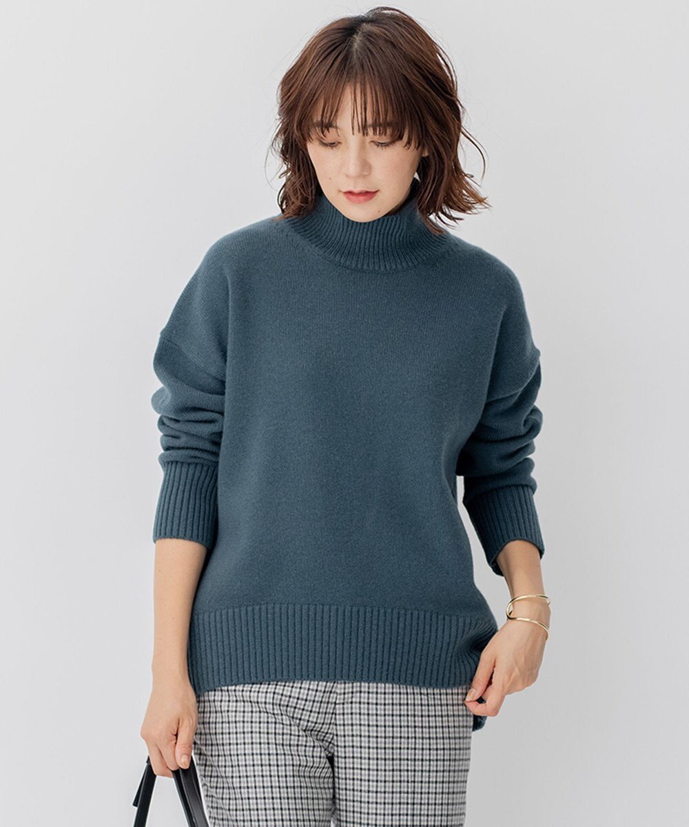 23区 L 【好評につき新色追加/CLASSY.1月号掲載】ウールカシミヤブレンド スタンドネック ニット 