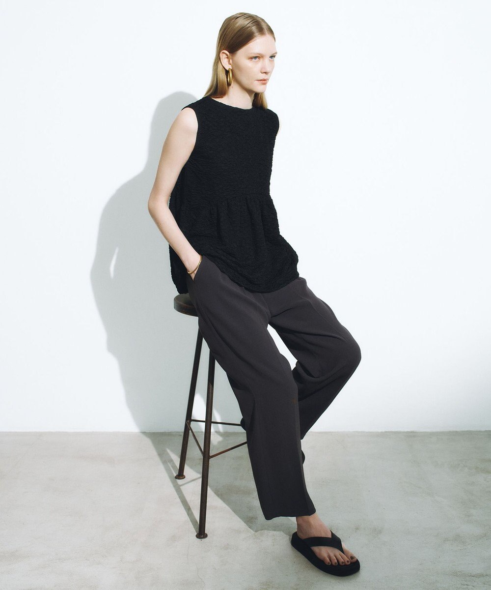 #Newans 【金子綾さんインスタライブご紹介アイテム】（セットアップ可能）ふくれジャガード ペプラムブラウス 