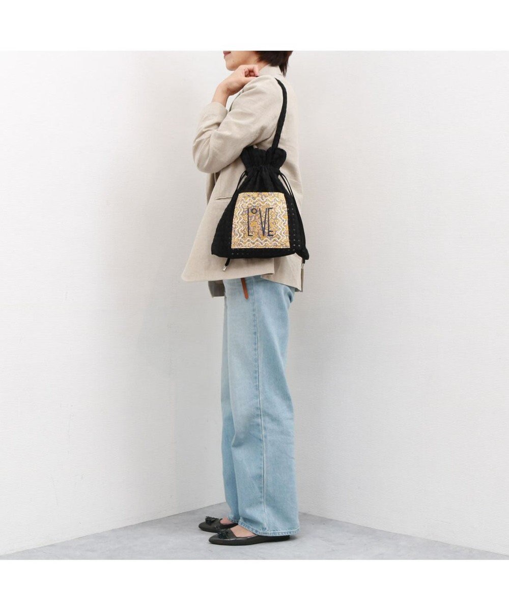 UNBILLION カシュカシュ cachecache / アソート生地LOVE巾着バッグ 