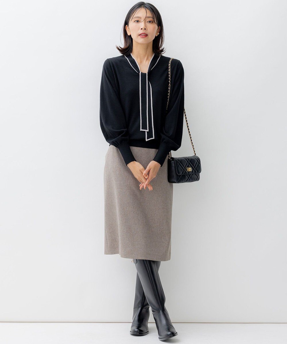 23区 S 【洗える】ウーステッドウール ボウタイ ニット 