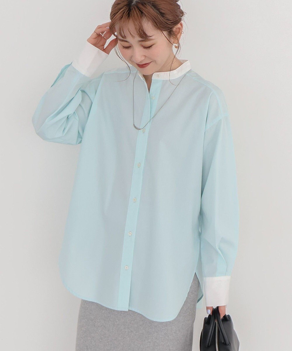 AMERICAN HOLIC イージーケアバンドカラーロングシャツ 