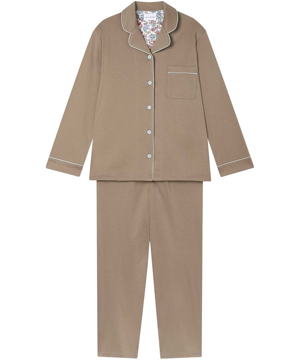 une nana cool 【綿100%】60/1 シルケットスムース 長袖開襟 MADE WITH LIBERTY FABRIC 