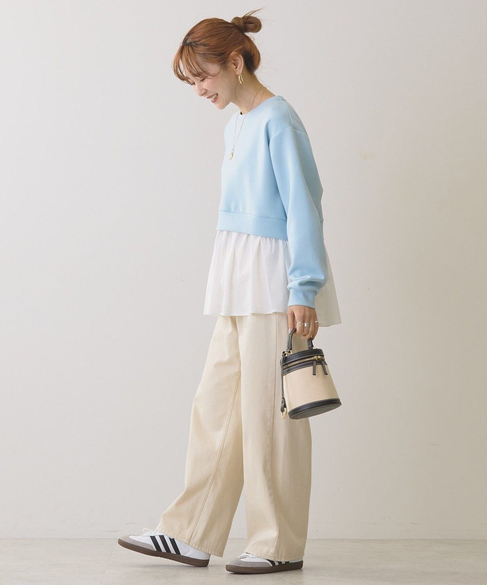 AMERICAN HOLIC 異素材ドッキングティアードポンチプルオーバ 