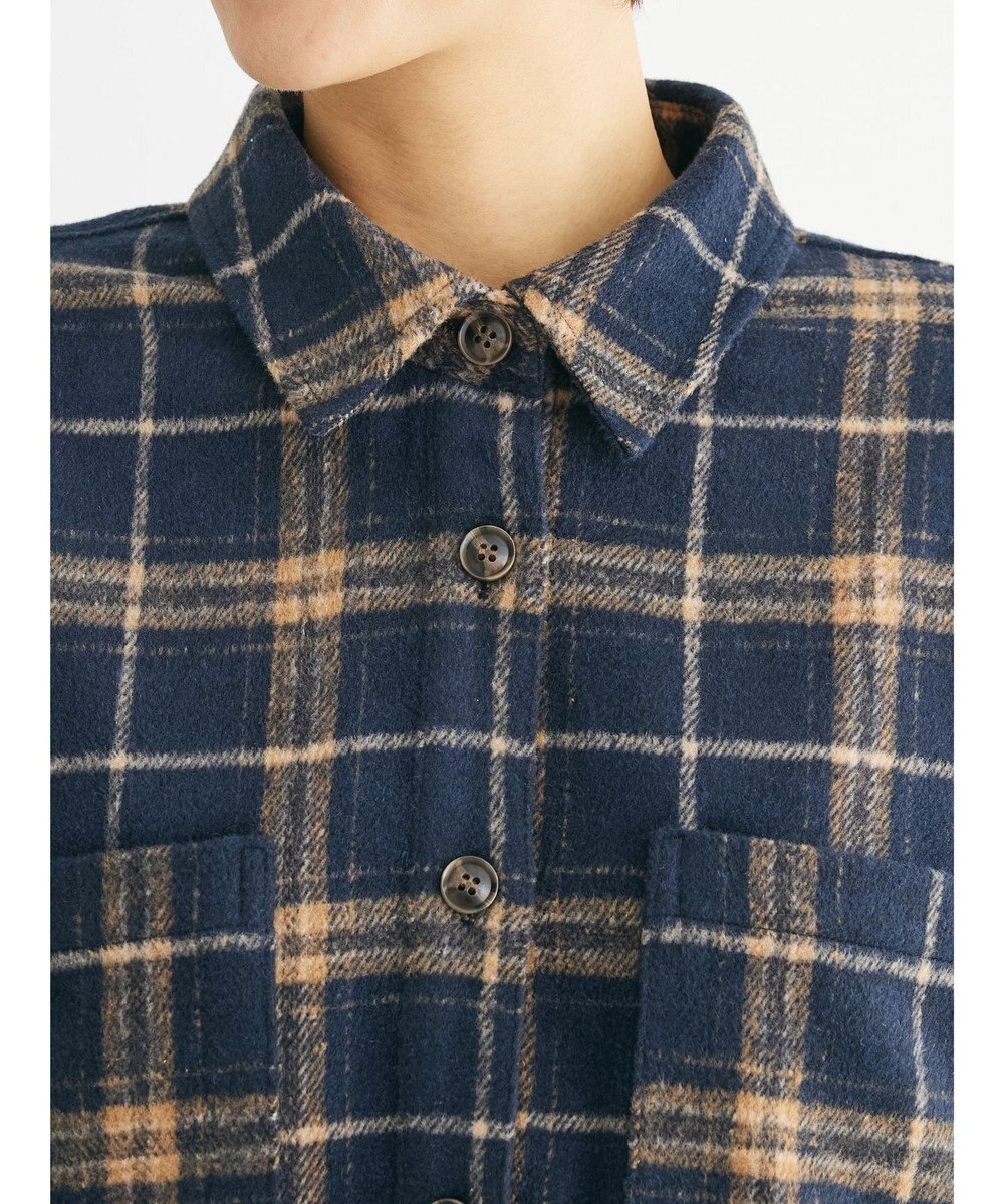 Green Parks ・ＥＬＥＮＣＡＲＥ　ＤＵＥ　シャギーチェックショートシャツ 