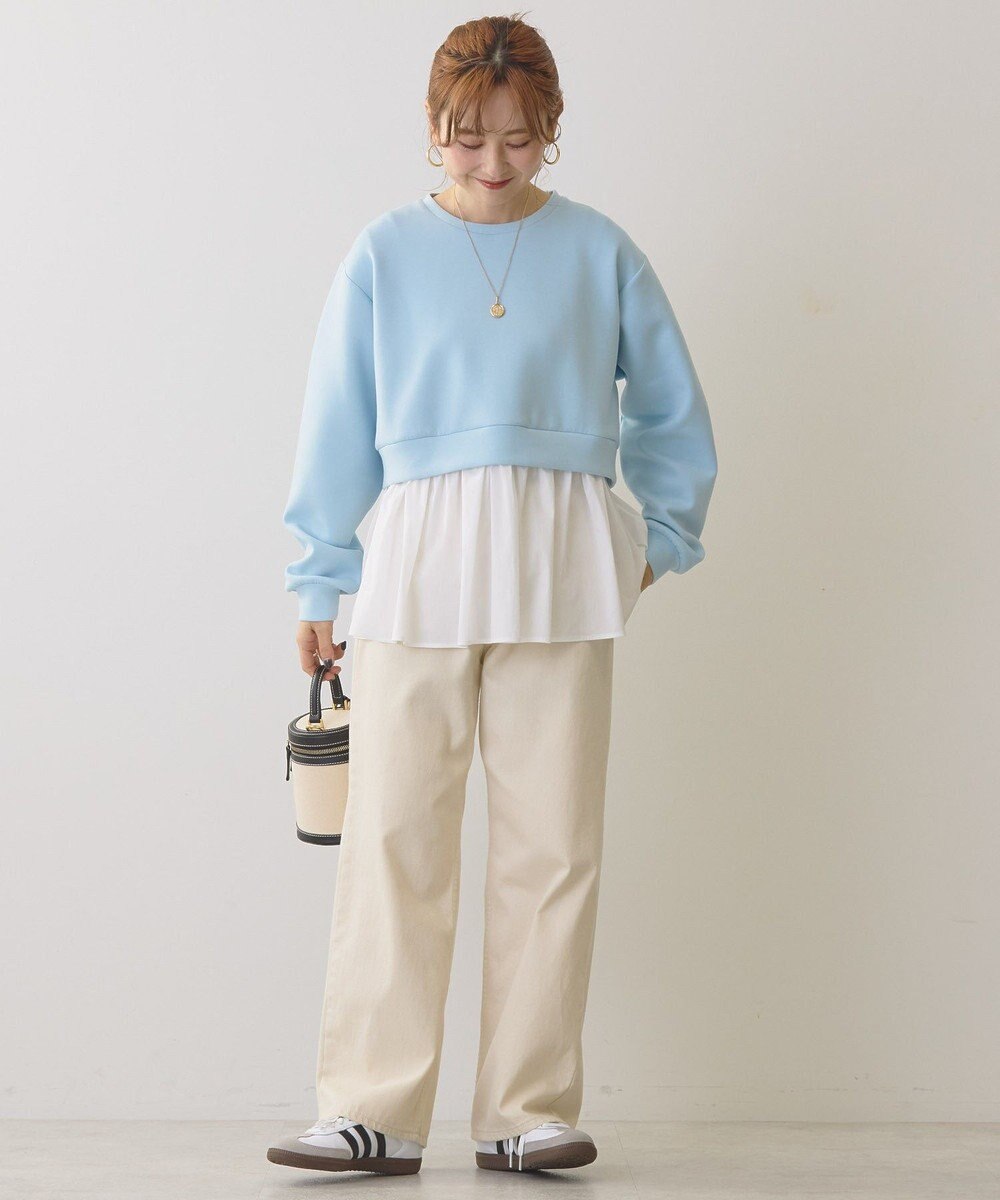 AMERICAN HOLIC 異素材ドッキングティアードポンチプルオーバ 