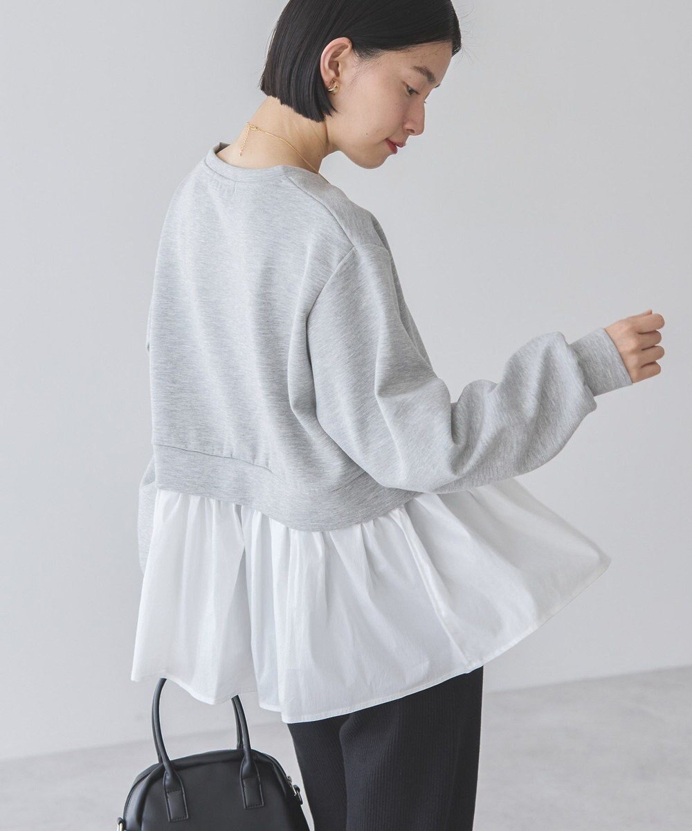 AMERICAN HOLIC 異素材ドッキングティアードポンチプルオーバ 