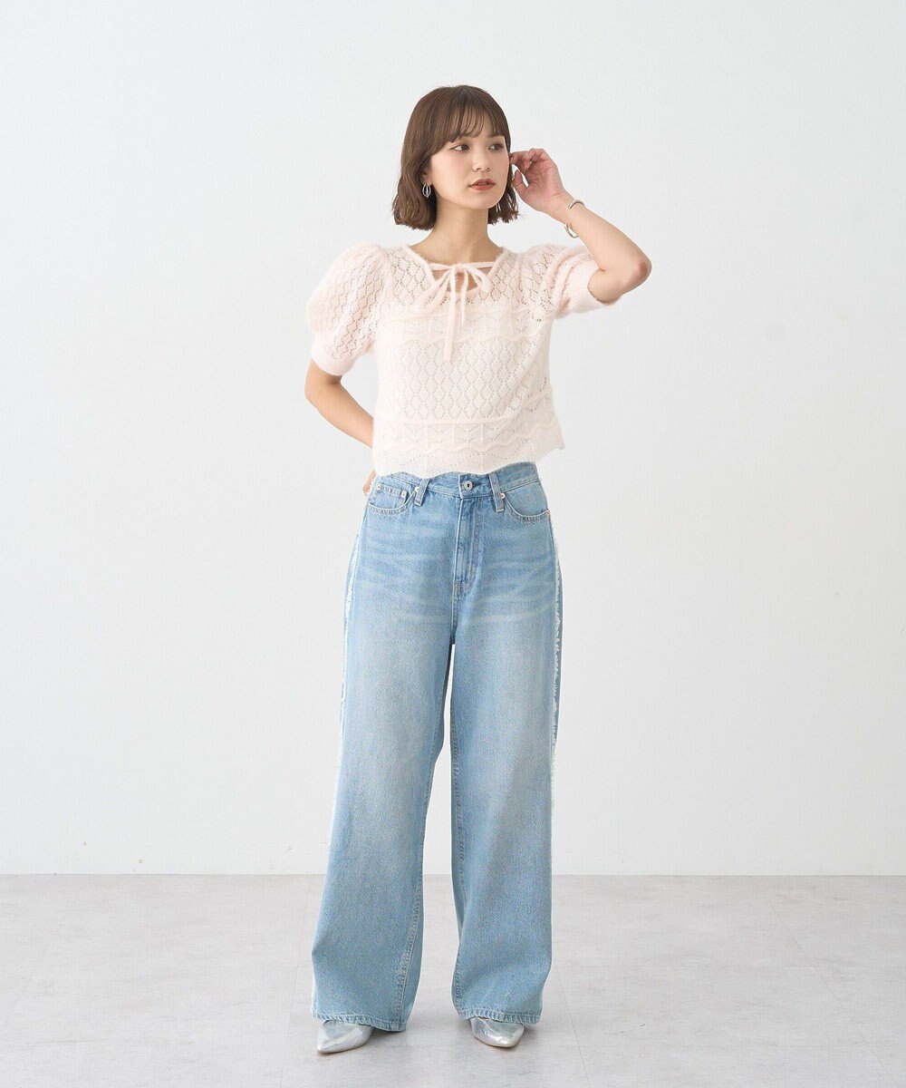 earth music&ecology ワイドフリンジデニムパンツ 