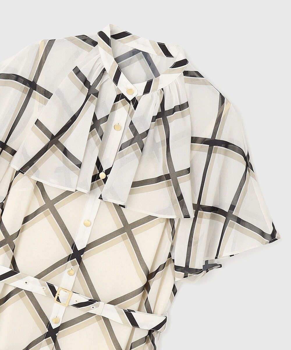 GRACE CONTINENTAL チェックプリントプリーツワンピース 