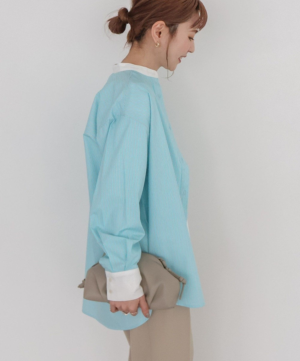 AMERICAN HOLIC イージーケアバンドカラーロングシャツ 