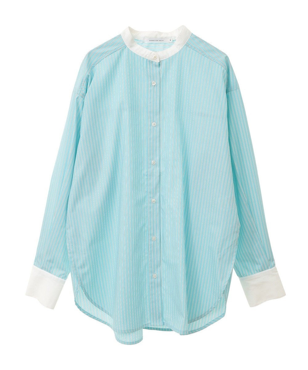 AMERICAN HOLIC イージーケアバンドカラーロングシャツ 