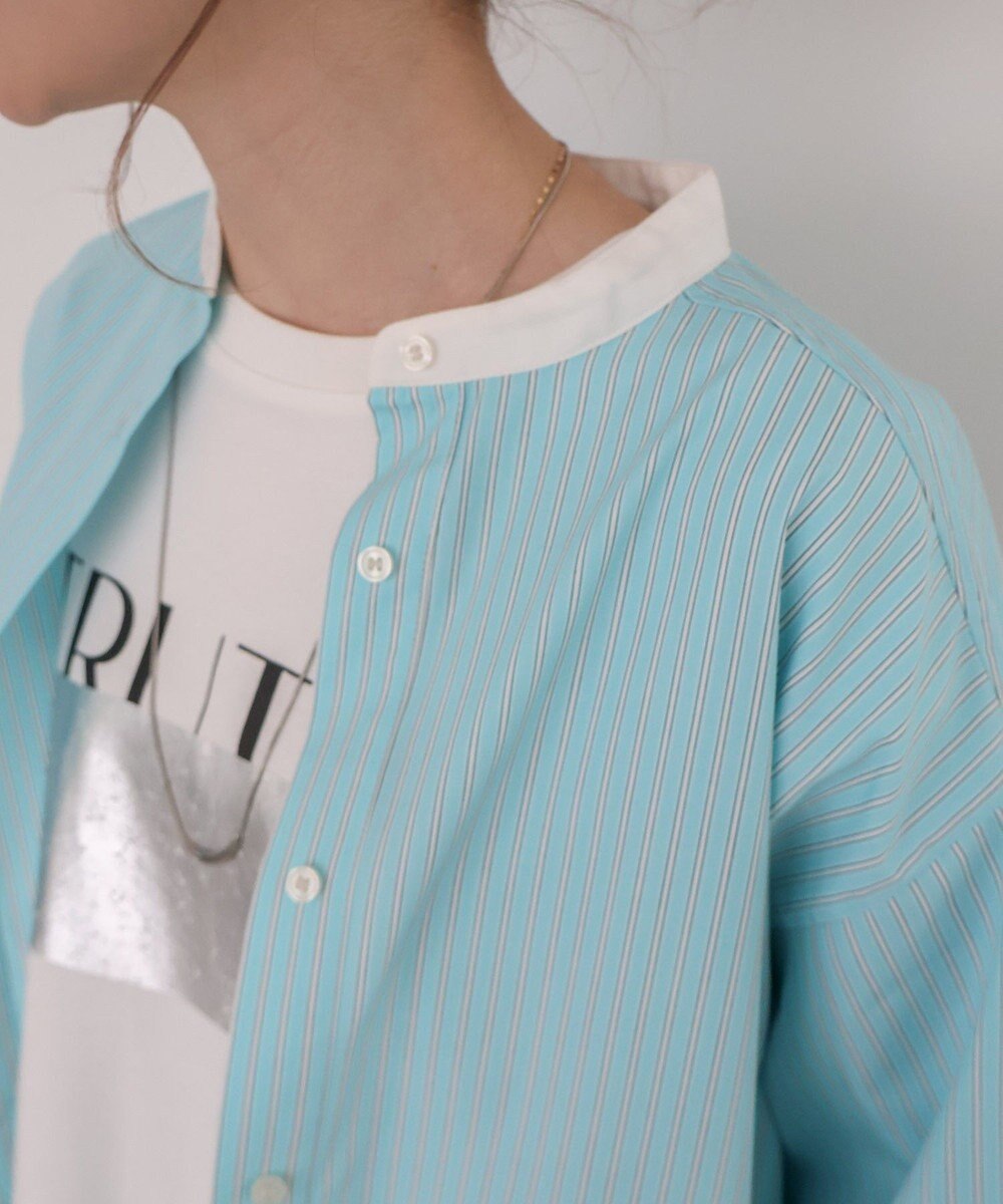 AMERICAN HOLIC イージーケアバンドカラーロングシャツ 