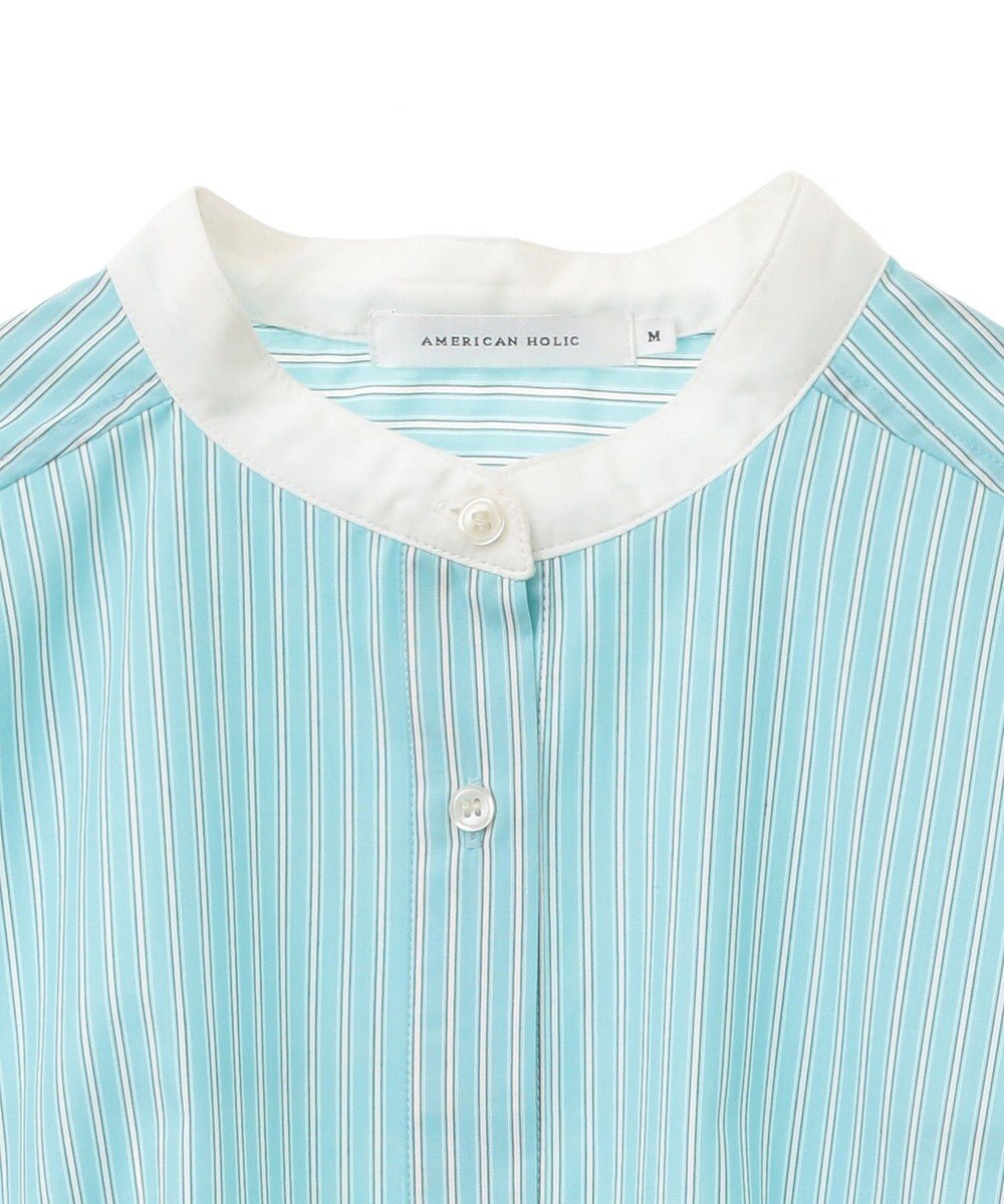 AMERICAN HOLIC イージーケアバンドカラーロングシャツ 