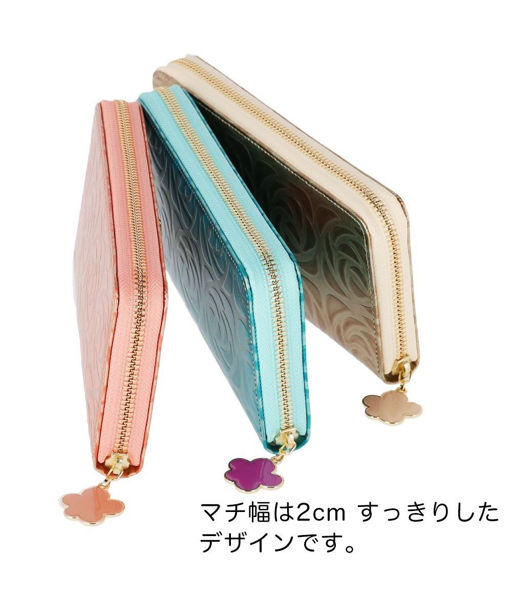 tsumori chisato CARRY クラフトフラワー ラウンドファスナー長財布　花柄　牛革　日本製 