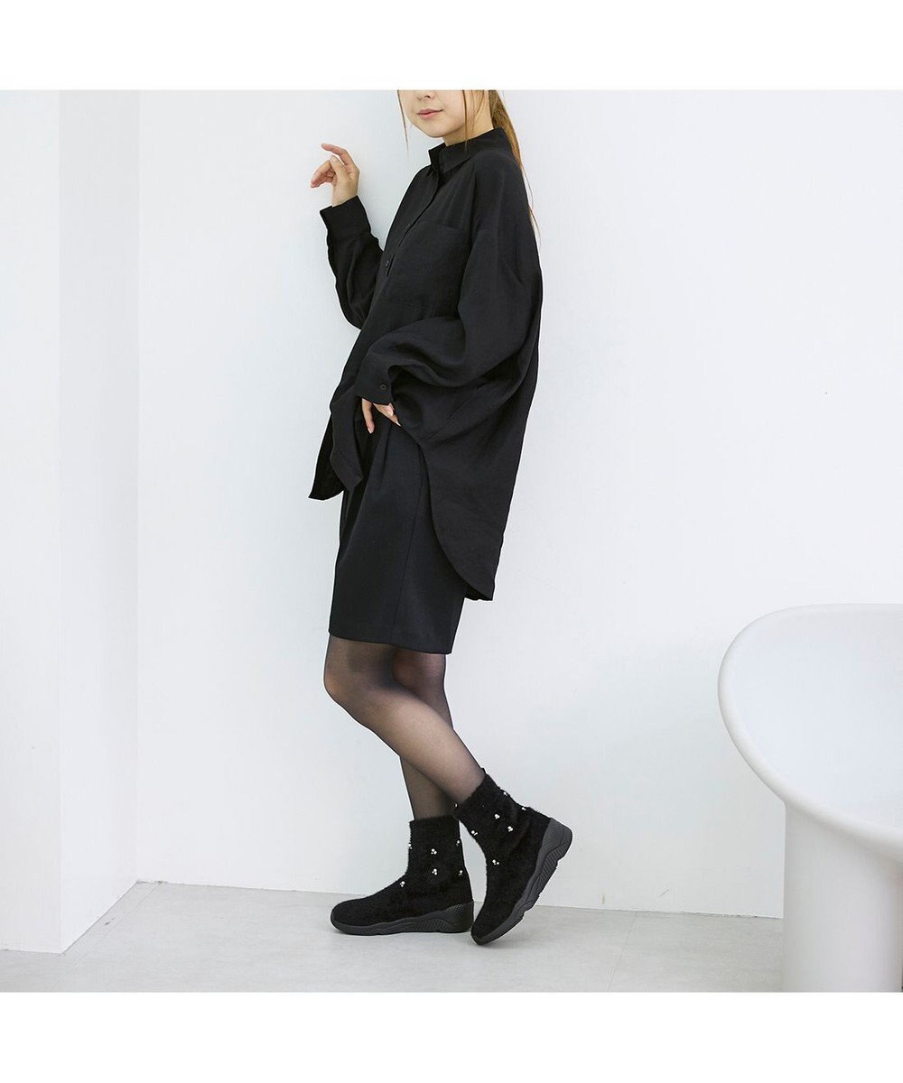 MODE ET JACOMO <carino>ビジュー付きニットブーツ 