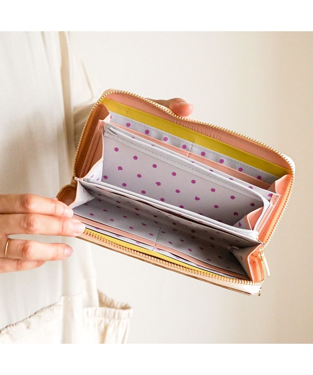 tsumori chisato CARRY クラフトフラワー ラウンドファスナー長財布　花柄　牛革　日本製 