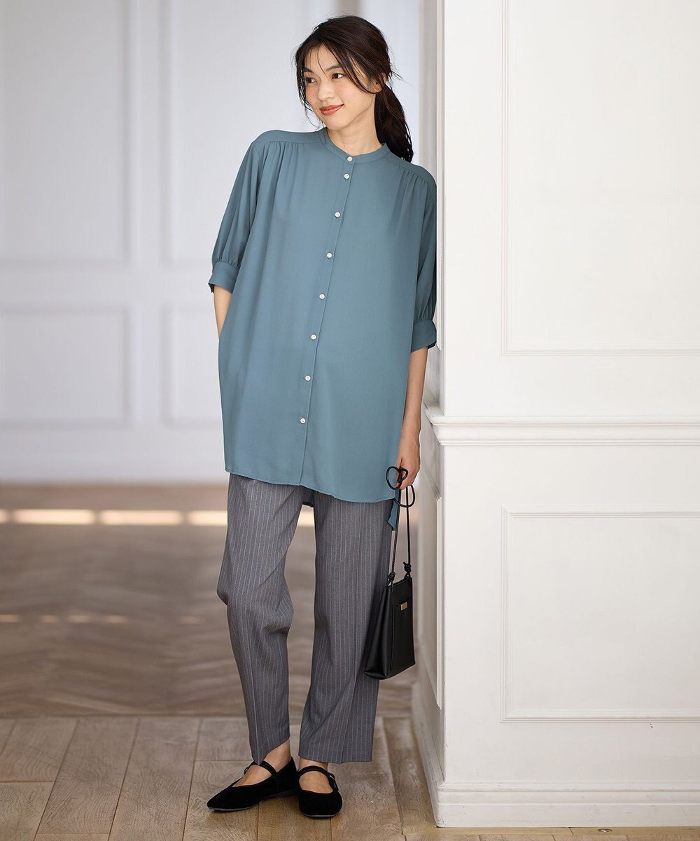 ANY L 【洗濯機可】バックプリーツシャツ 