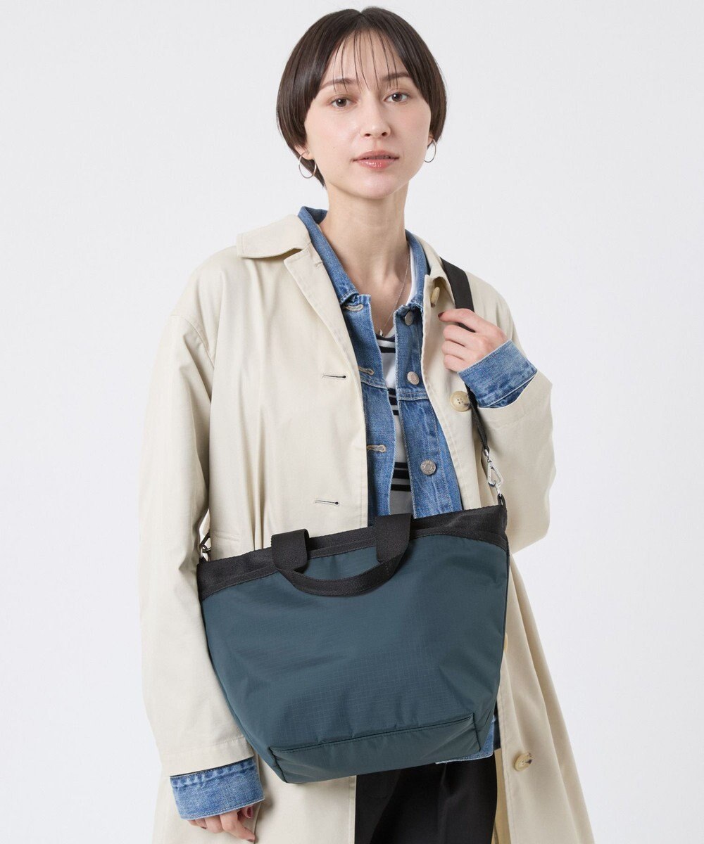 LeSportsac BUCKET TOTE/ミッドナイトグリーン/ブラック 
