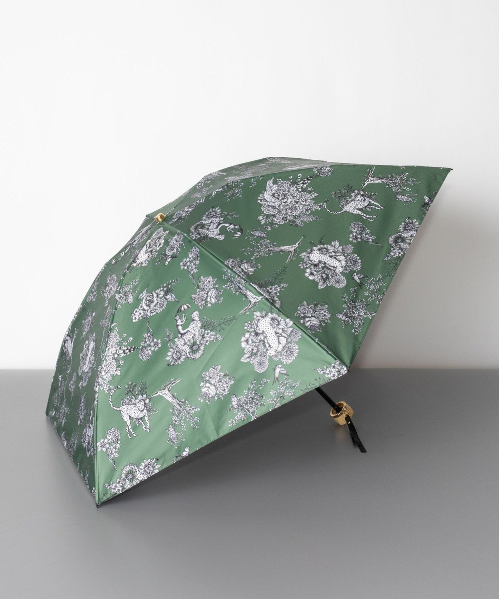AURORA Beaurance ビューランス プリント柄 晴雨兼用傘 (折り畳み傘) 日傘 カーキ