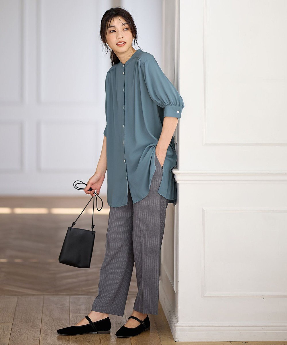 ANY L 【洗濯機可】バックプリーツシャツ 