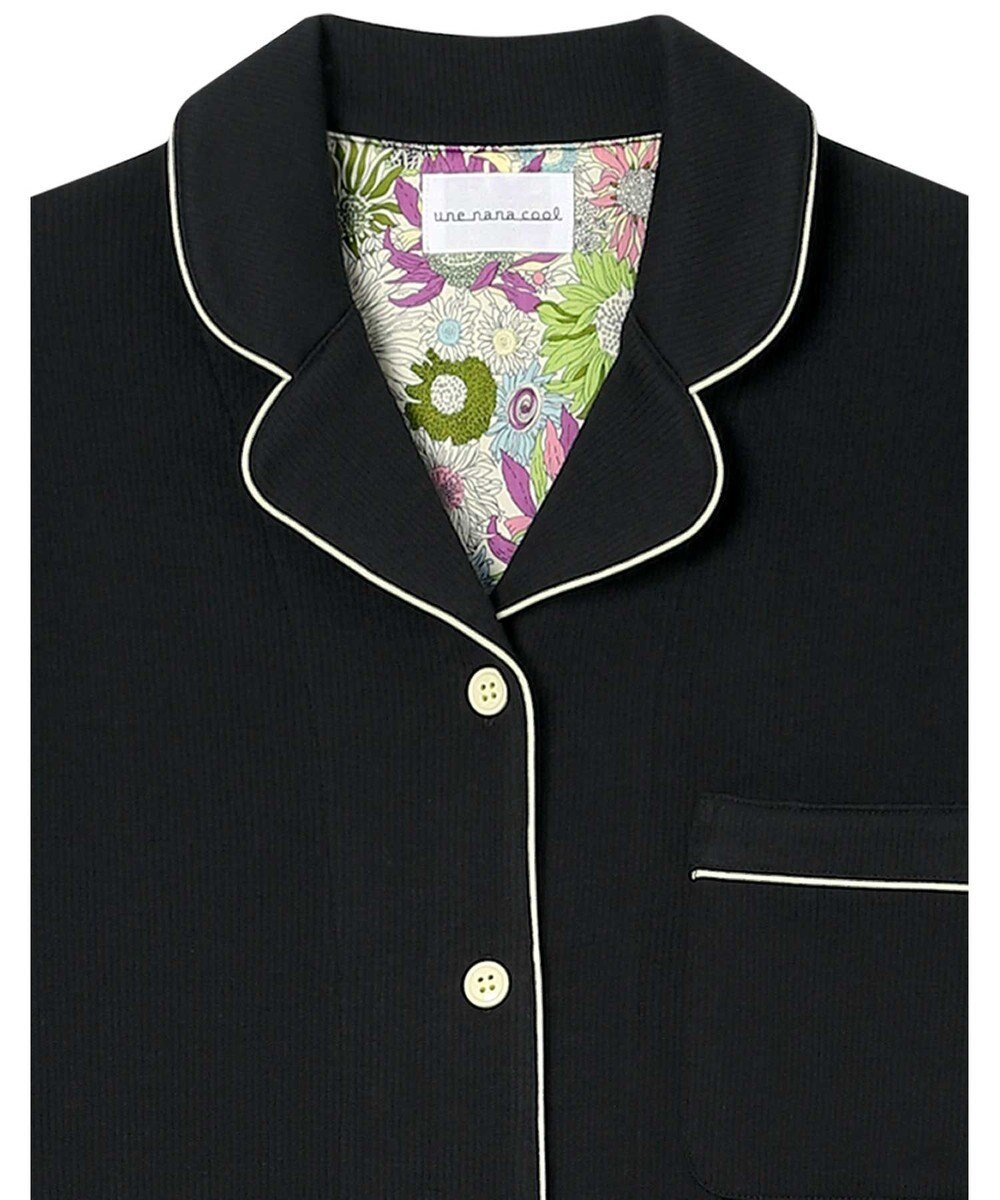 une nana cool 【綿混】ソフトコットンリブ 長袖開襟パジャマ MADE WITH LIBERTY FABRIC 