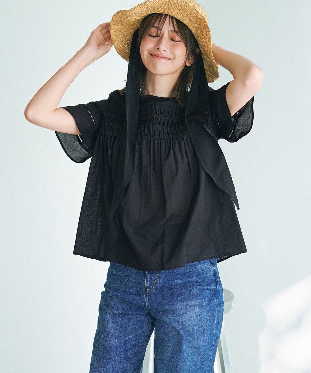 23区 【Oggi8月号掲載/UVケア】ラフィア リボン ハット 