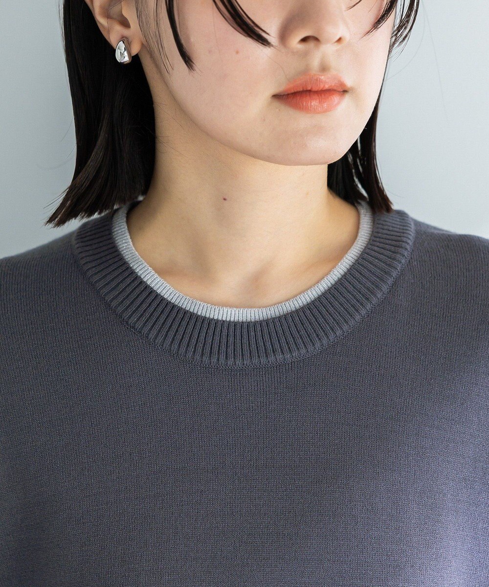 Green Parks アンチピリングレイヤード風ニットプルオーバー 