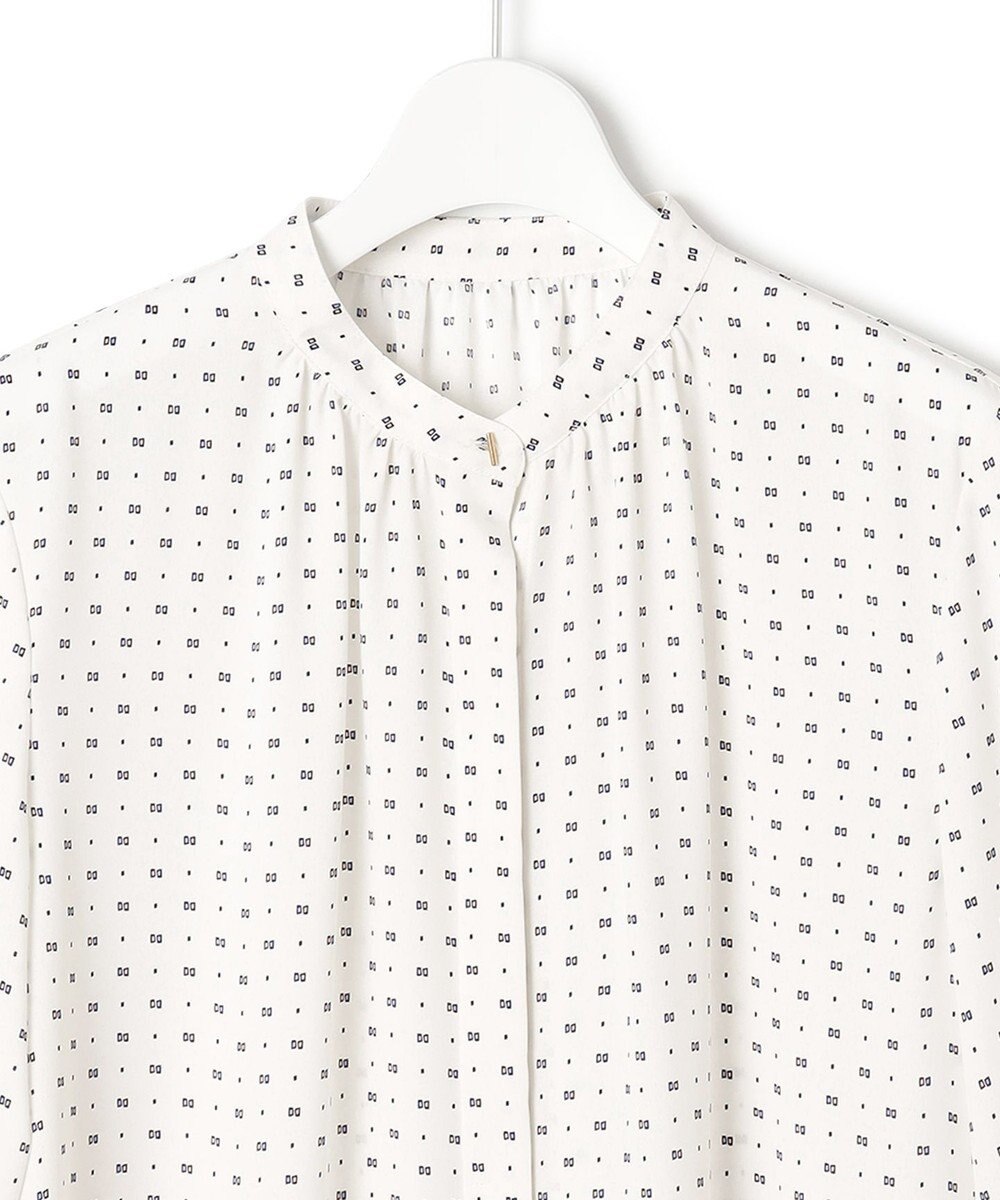 23区 S スクエアドット プリント ブラウス 