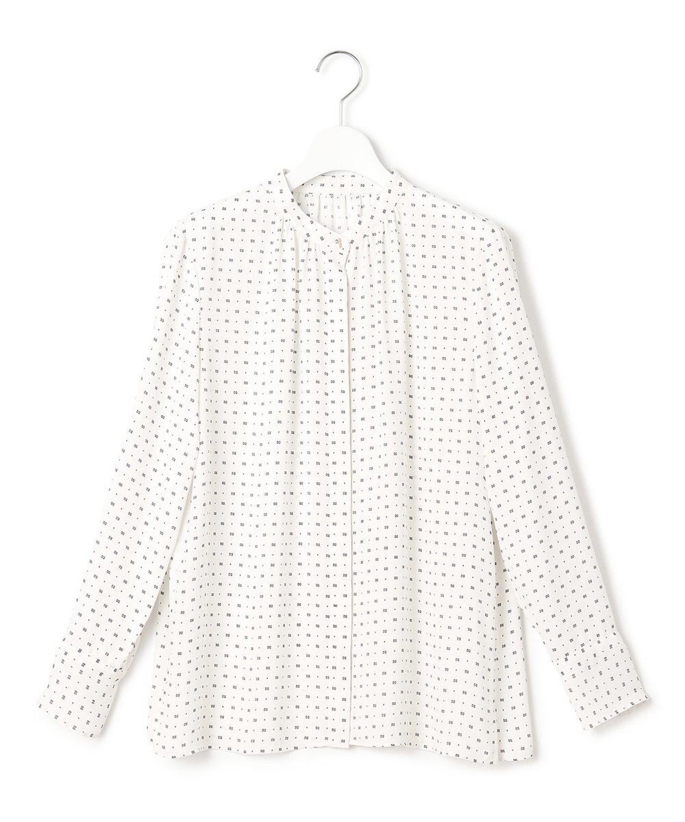 23区 S スクエアドット プリント ブラウス 