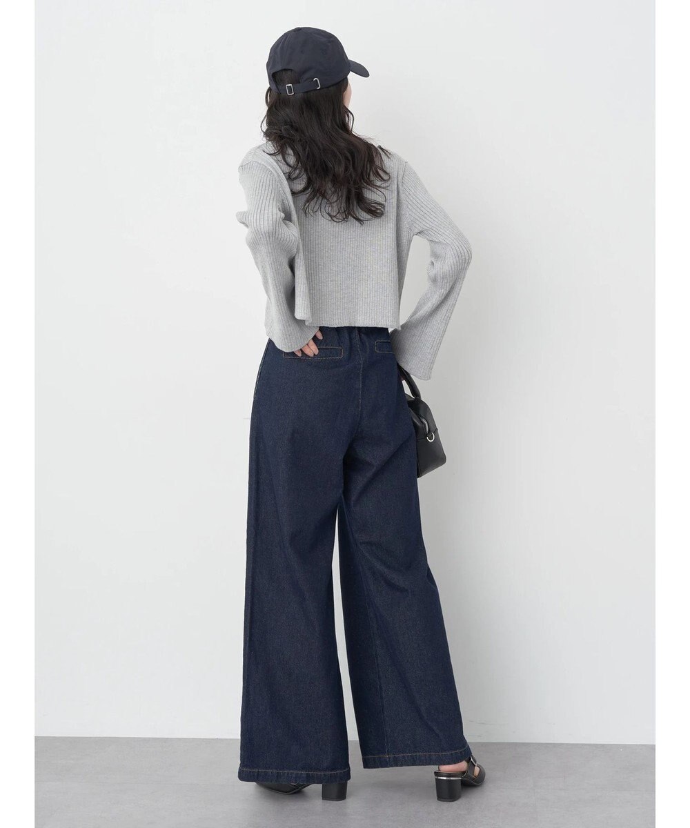 earth music&ecology ボタンフライワイドデニムパンツ 