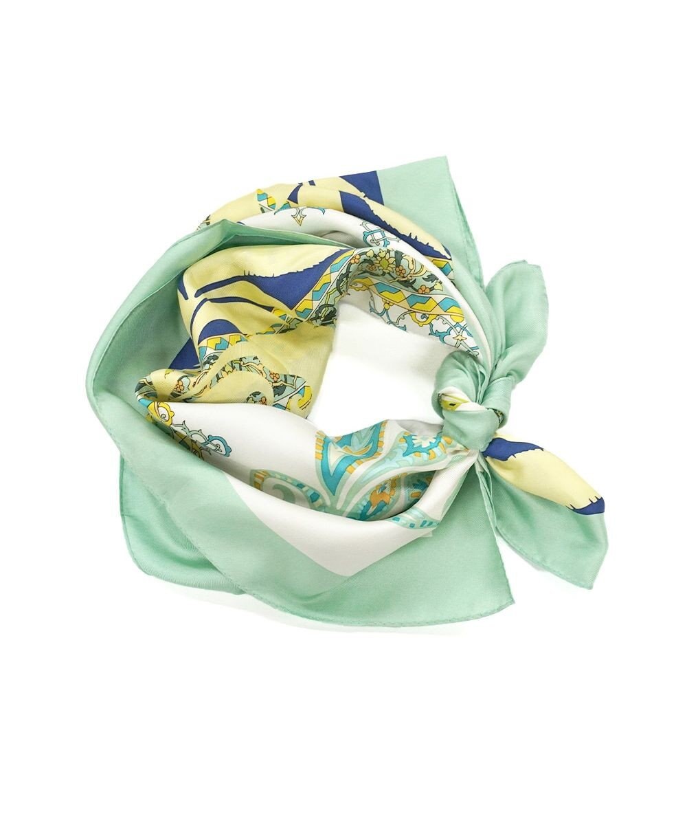 Marca ＜秋の新柄＞【Marcaオリジナル】サークルペイズリー  大判 シルクツイル スカーフ 