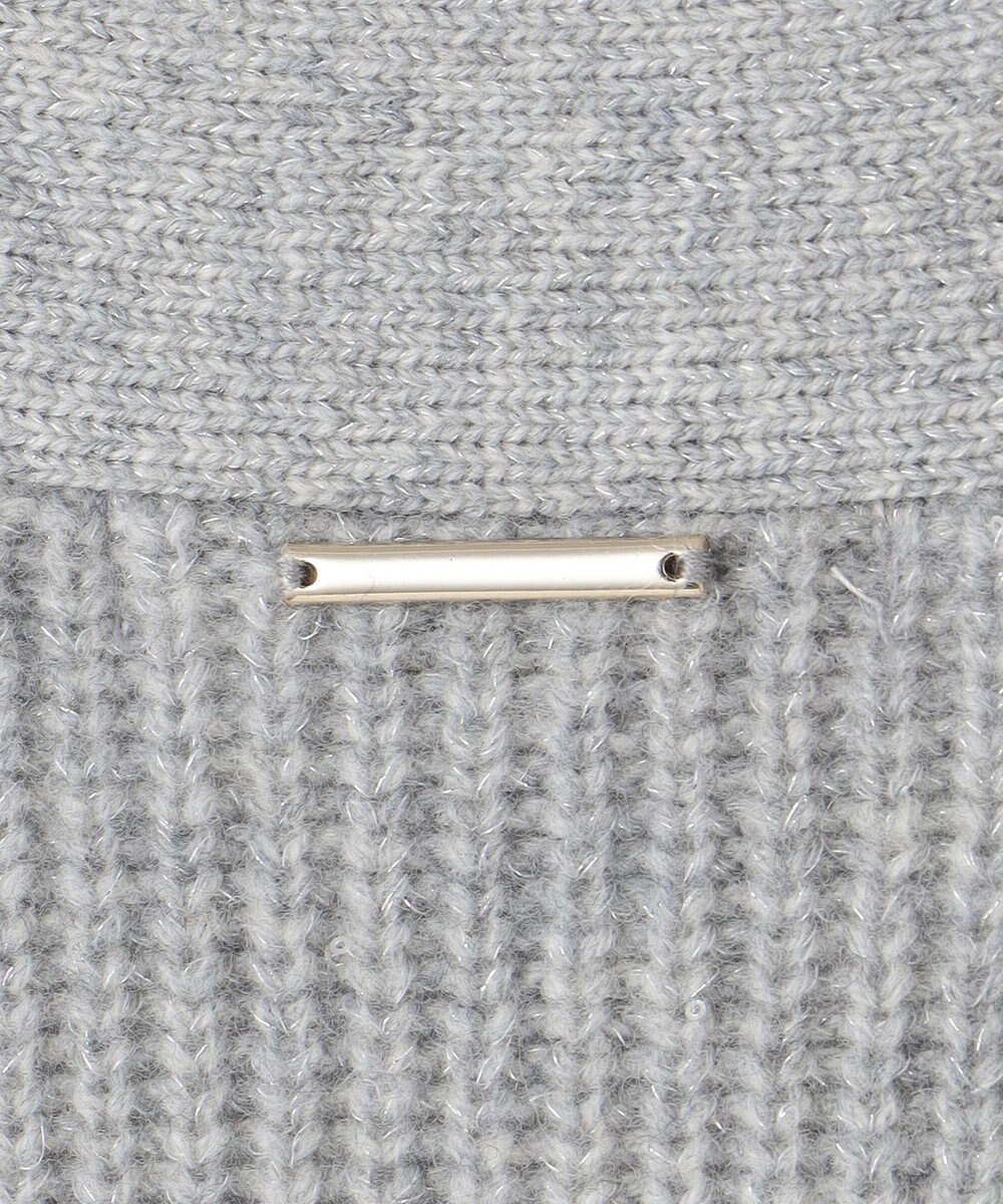 自由区 【洗える】ウールカシミヤブレンドラメスパンコールニット カーディガン 