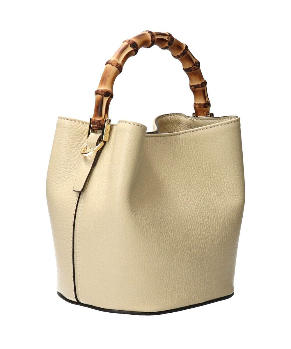 INTER-CHAUSSURES 【LORISTELLA】バンブーハンドルレザーバケットバッグ 