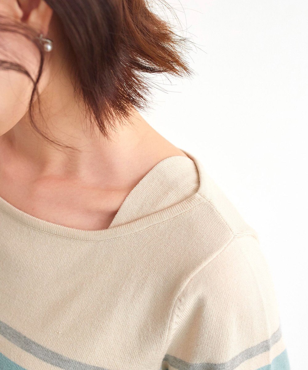 Tiaclasse 【洗える】マルチボーダーニットチュニック 