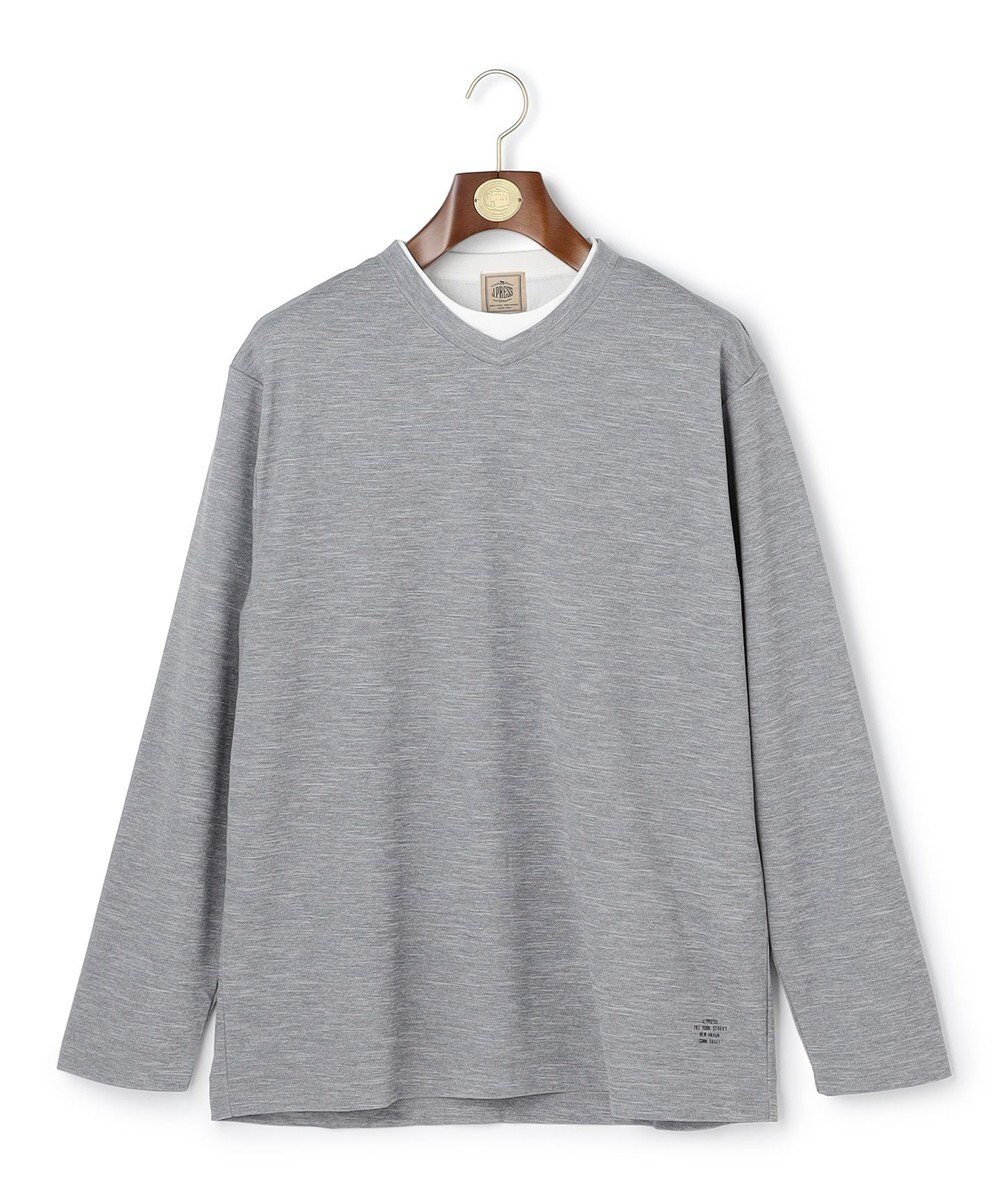 J.PRESS MEN 【WEB・一部店舗限定】Ｖネックフェイクレイヤード ロングスリーブTシャツ 