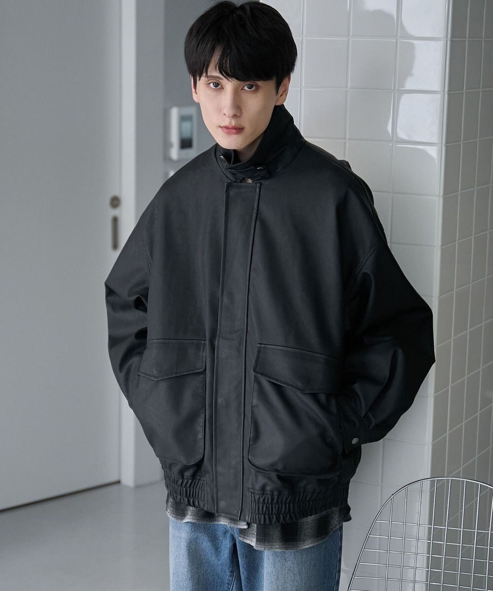 WEGO 【ユニセックス着用ITEM】エコレザー2WAYフライトジャケット 