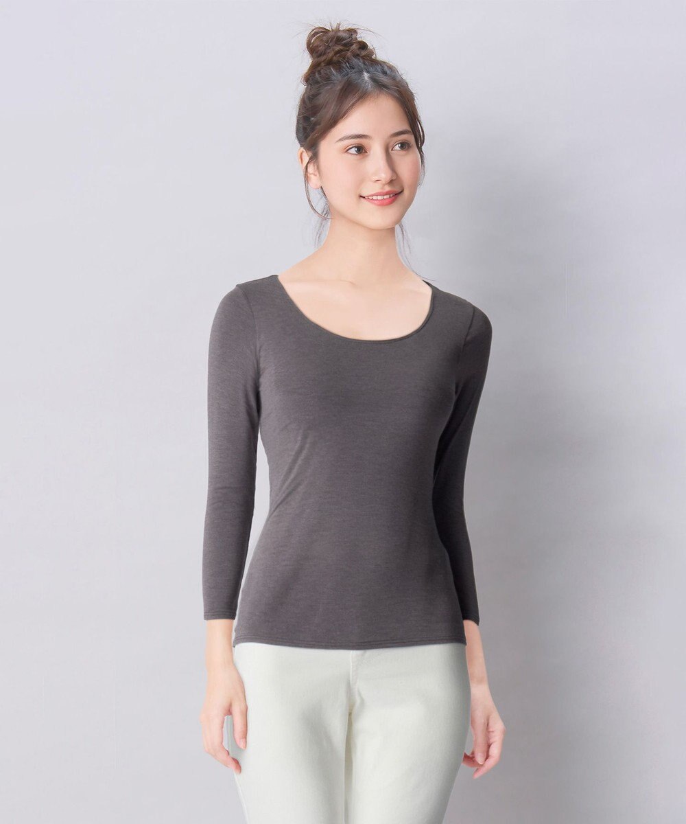 Wing カップ付きインナー あったか素材 ラク きれいなバストシルエット 【シンクロブラトップ】 8分袖 長袖 秋 冬 ET1865 ウイング／ワコール 