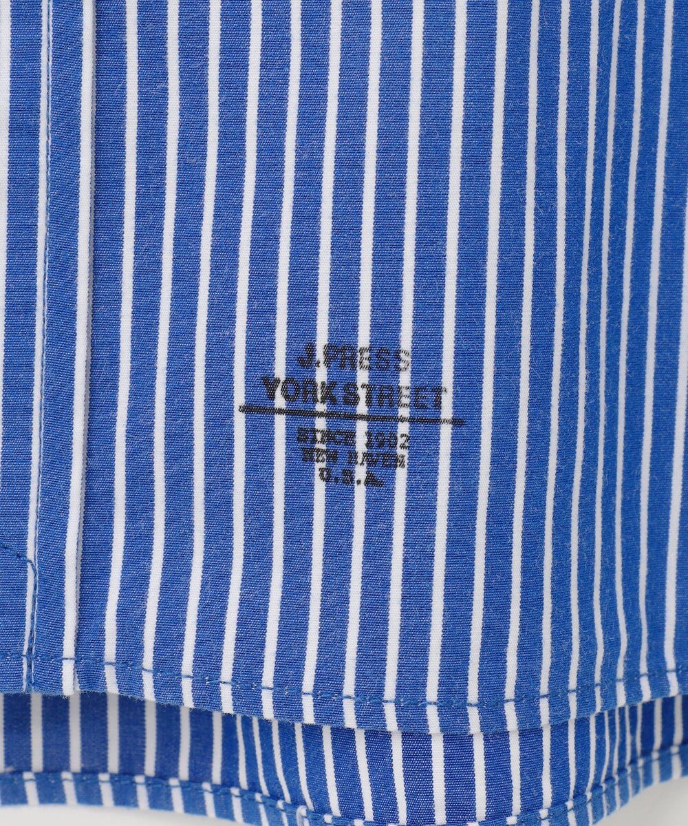 J.PRESS YORK STREET 【UNISEX】ストライプ バンドカラーシャツ 