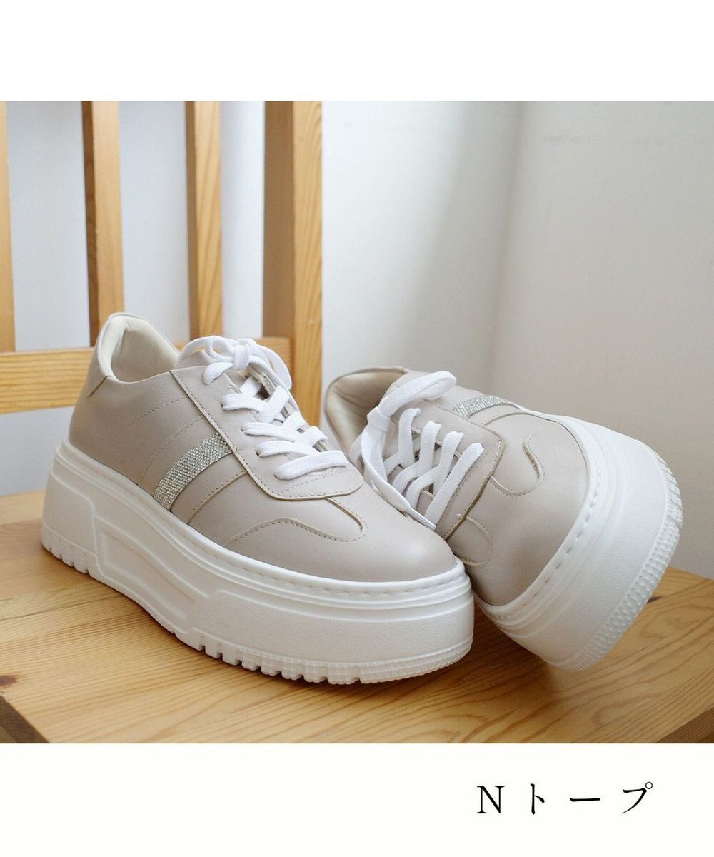 Pointer 日本製 本革ボリューム厚底スニーカー 