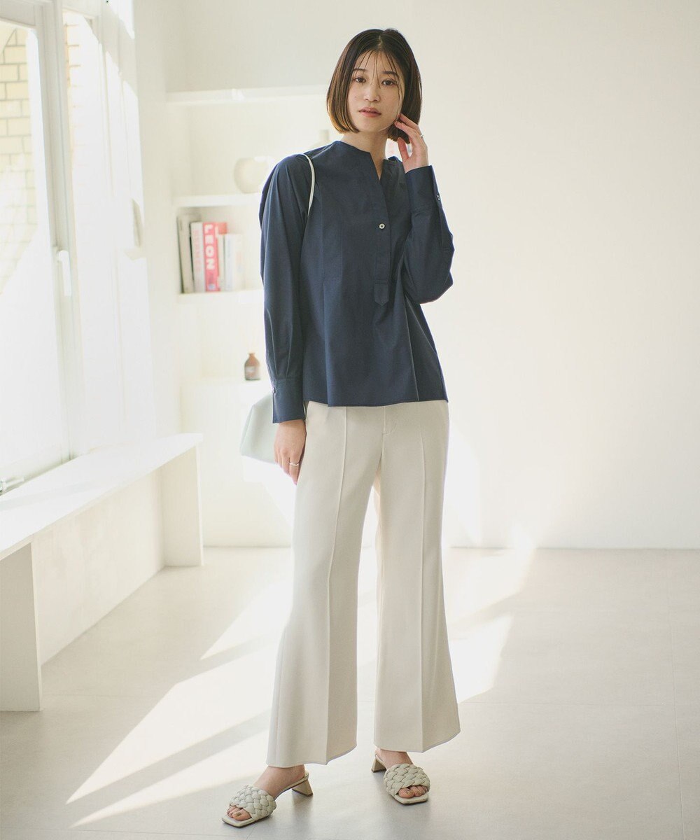 #Newans 【ANSWER for 骨格ストレート】タックデザインスキッパーネックシャツ 