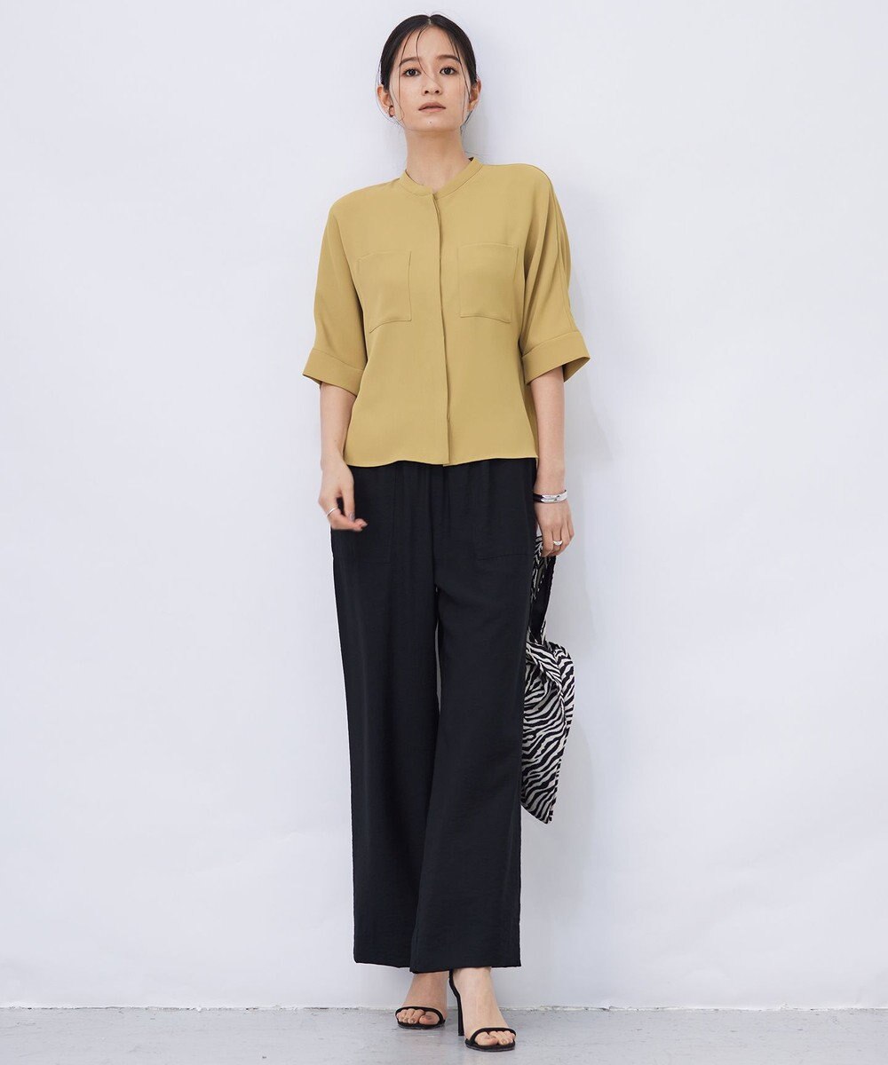 ICB L 【洗える】ライトダブルクロス クロップドシャツ 