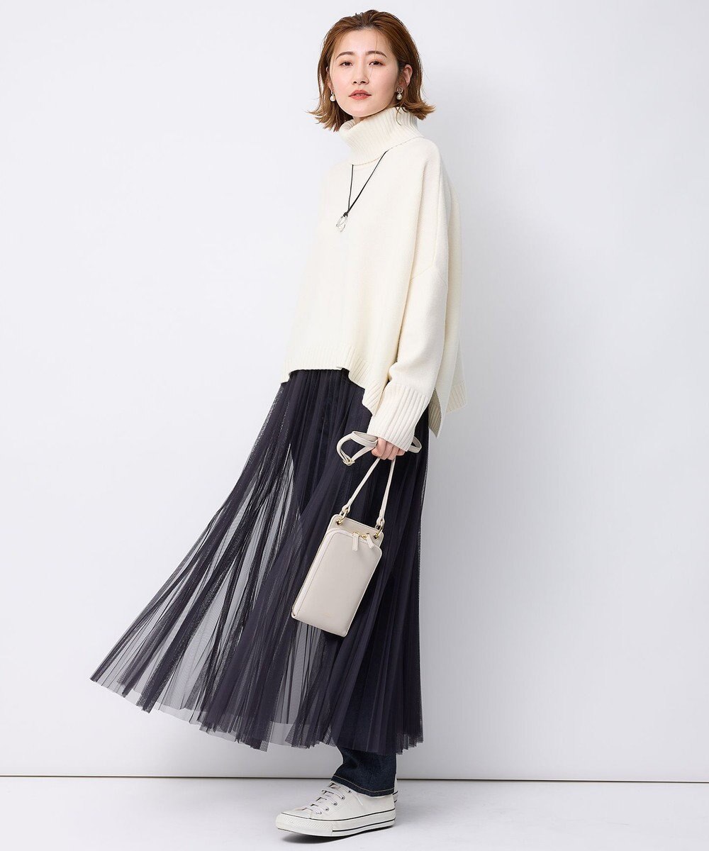 23区 【洗える】ウールカシミヤ ニットポンチョ 