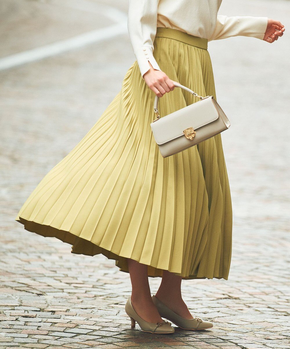 ANY SIS 【UVカット・アンチピリング・洗える】ウーステッドエステル  プリーツスカート 